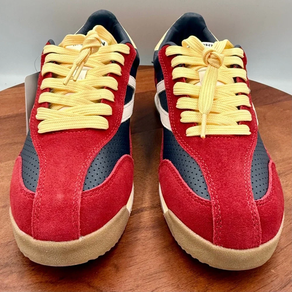 Tretorn Rawlins 2.0 Sneakers Colorblock Red Navy Yellow Retro Sporty Womens 9 - Picture 3 of 12